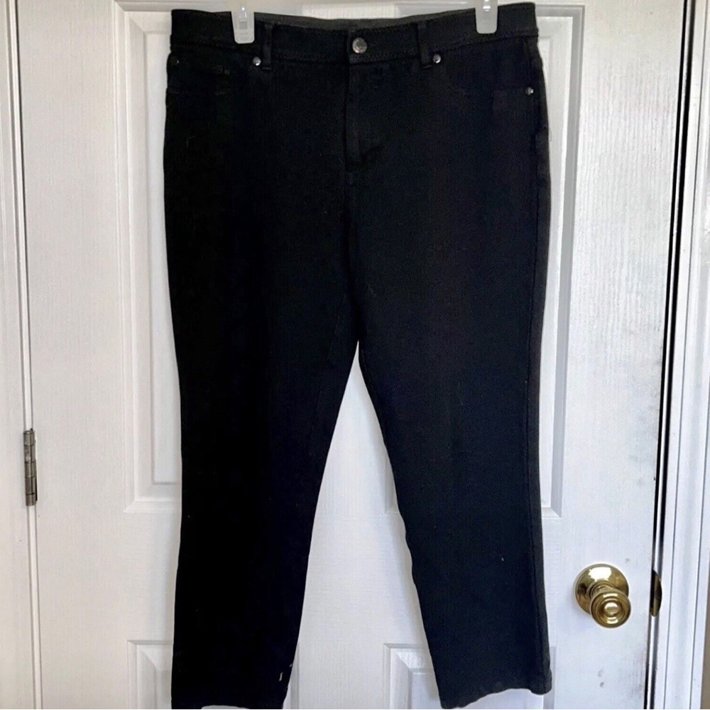 Chico's Black Pants Size 1 Or Medium Versatile Career Casual Comfy Stretch